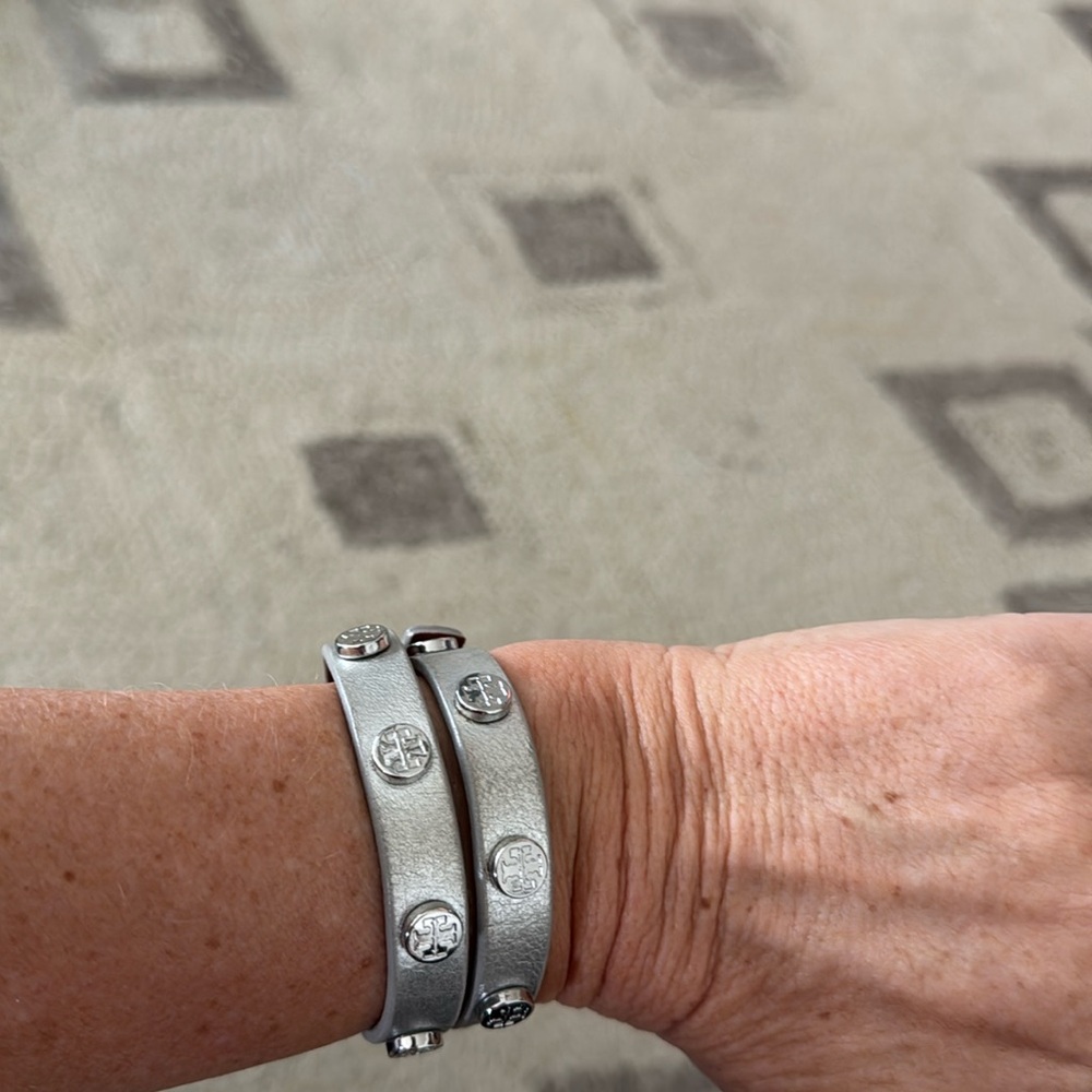 Tory Burch Double- Wrap Logo Stud Bracelet